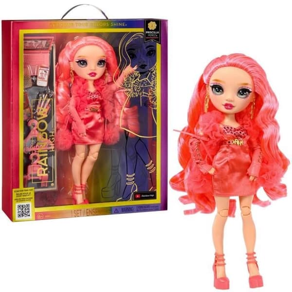 Rainbow High S23 Fashion Doll - 27 cm Priscilla Perez docka (Rosa) - 1 outfit, 1 par skor och accessoarer