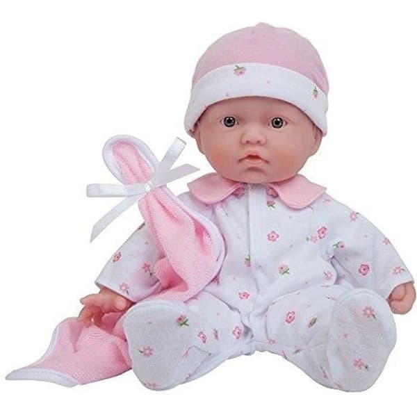 JC TOYS Babytvättbar mjuk docka 27,9 cm - rosa