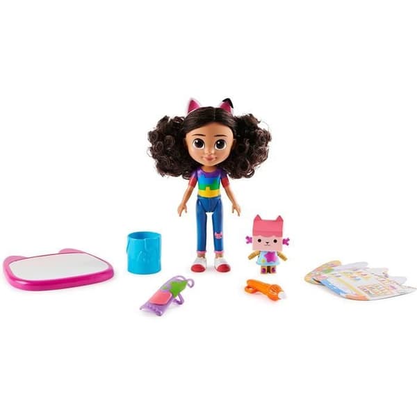 Spin Master 6064228 Gabby's Dollhouse Deluxe Gabby Craft Dolls och tillbehör med vattendyna och vattenpenna