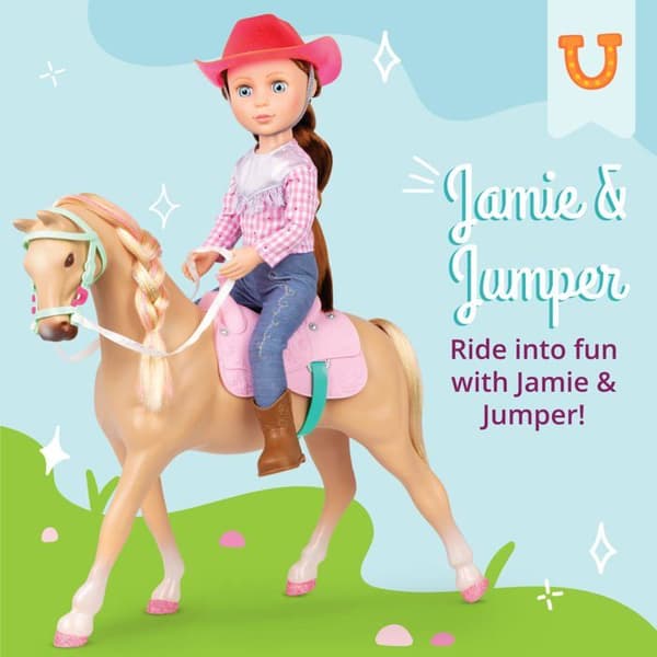 Glitter flickdocka - GG51046Z -14 Docka med häst, Jaime - Jumper, 62243435759