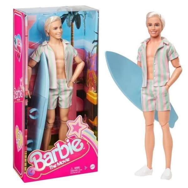 Barbie The Movie Ken® Doll med Collectible Randig Beach Set HPJ97