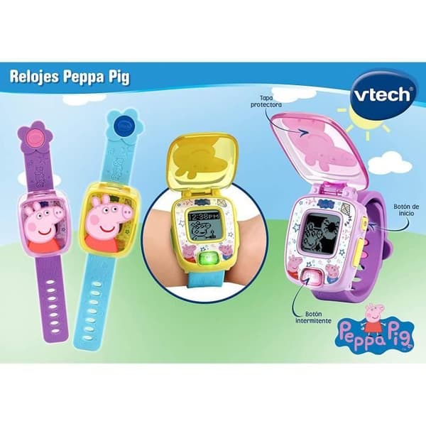 Pedagogisk klocka - VTech - Peppa Pig - Blå - Stoppur - Alarm - 3 till 10 år