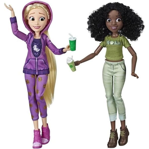 Disney Princesses - Comfy Squad Rapunzel och Tiana trendiga dockor - 30 cm