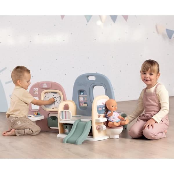 Smoby - Bebisvård - Spjälsäng 5 platser + 27 tillbehör - Babydocka upp till 42 cm