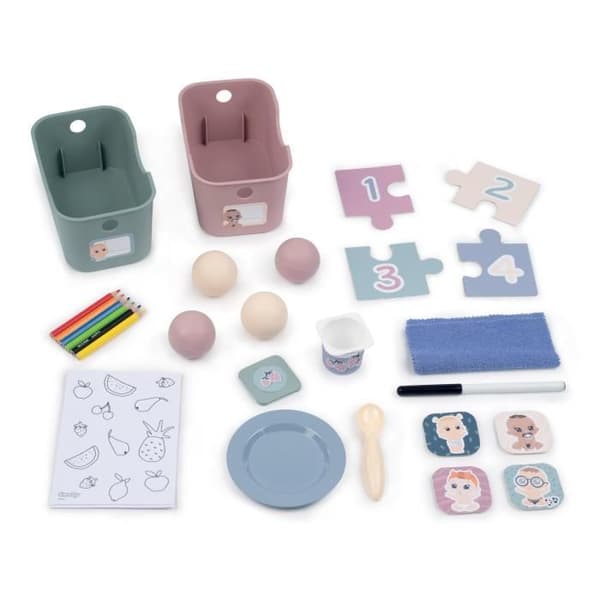 Smoby - Bebisvård - Spjälsäng 5 platser + 27 tillbehör - Babydocka upp till 42 cm