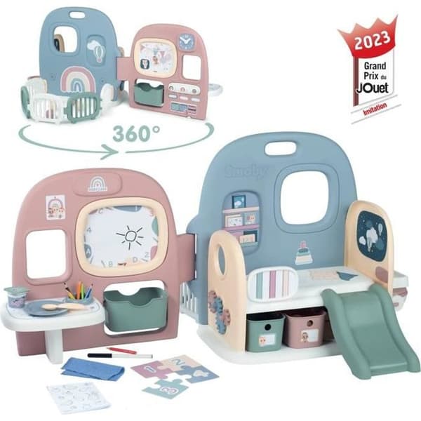 Smoby - Bebisvård - Spjälsäng 5 platser + 27 tillbehör - Babydocka upp till 42 cm