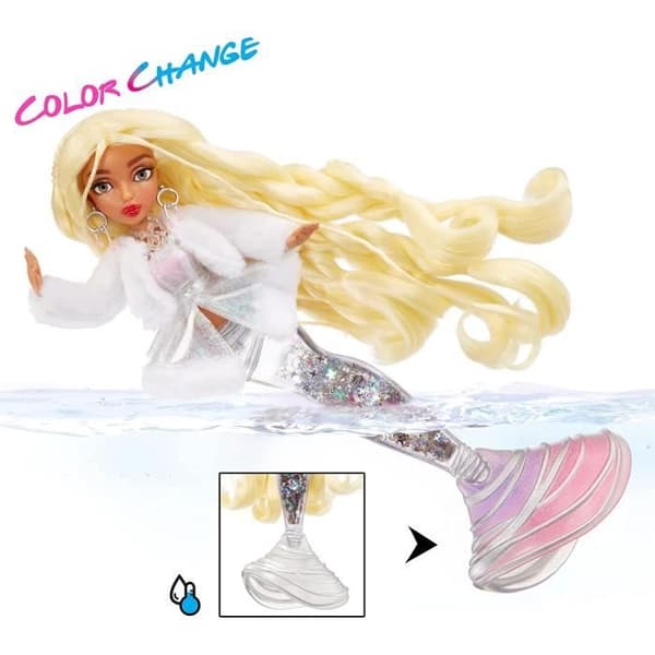 Mermaze Mermaidz - Gwen - 34cm Mermaid Fashion Doll - Färgförändring i vatten - Vintervågor