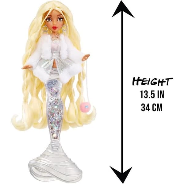 Mermaze Mermaidz - Gwen - 34cm Mermaid Fashion Doll - Färgförändring i vatten - Vintervågor