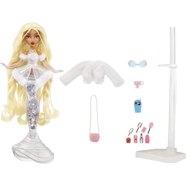 Mermaze Mermaidz - Gwen - 34cm Mermaid Fashion Doll - Färgförändring i vatten - Vintervågor