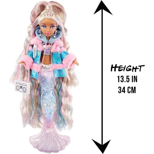 Mermaze Mermaidz - Kishiko - 34cm Mermaid Fashion Doll - Färgförändring i vatten - Vintervågor