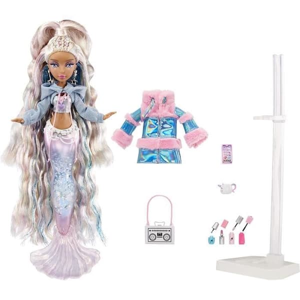 Mermaze Mermaidz - Kishiko - 34cm Mermaid Fashion Doll - Färgförändring i vatten - Vintervågor