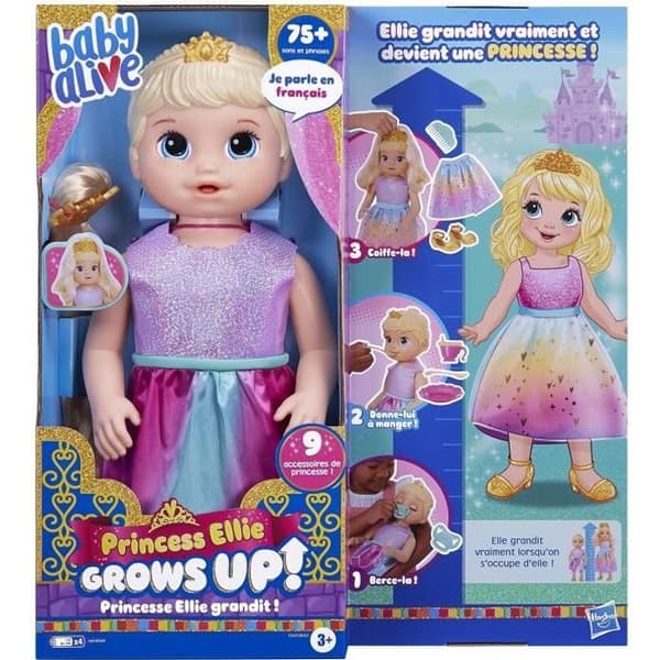 Prinsessan Ellie docka växer upp! - Baby Alive - Blont hår - För barn från 3 år och uppåt