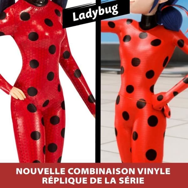 BANDAI - Miraculous Ladybug - 26 cm modedocka - Nyckelpiga med sin telefon - Ny vinyleffektdräkt - P50028