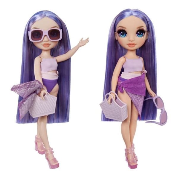 Rainbow High Swim & Style - Ledad modedocka 27 cm - Violet (Violet) - Baddräkt + Pareo - från 4 år