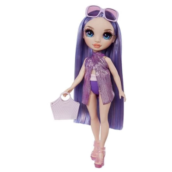 Rainbow High Swim & Style - Ledad modedocka 27 cm - Violet (Violet) - Baddräkt + Pareo - från 4 år