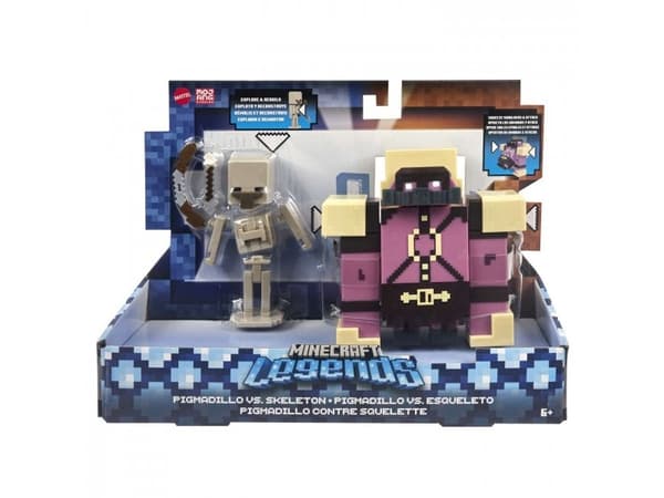 Minecraft LEGENDS PIGMADILLO VS SKELETON Figures, 6 År, Multifärg, Plast