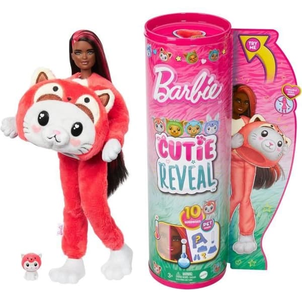 Barbie-Cutie Reveal-Dräkt-tema docka, Panda Kitten HRK23