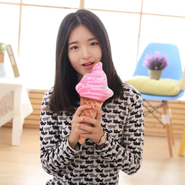 Ice Cream Cone Pude Blødt Legetøj - Pink 86 cm