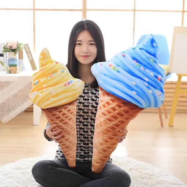 Ice Cream Cone Pude Blødt Legetøj - Pink 86 cm