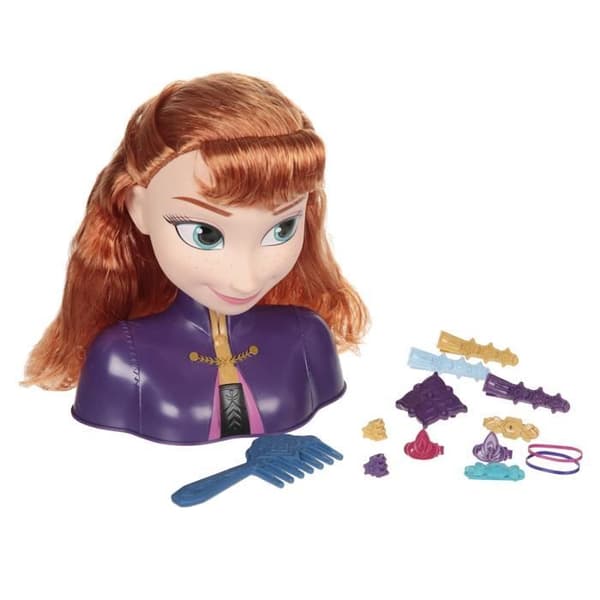 Princess Anna stylinghuvud - Frozen II - Disney Frozen - Tillbehör ingår - 20 cm