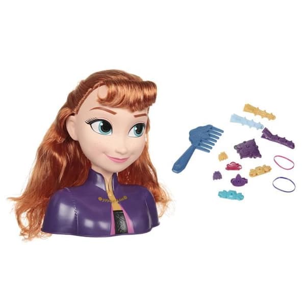 Princess Anna stylinghuvud - Frozen II - Disney Frozen - Tillbehör ingår - 20 cm