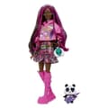 Miniatyrbild 2 av 2: Barbie-Doll Barbie® Extra - Med brunt hår streckat med rosa och hennes panda" - HKP93