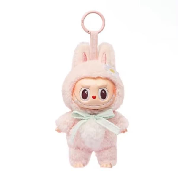 Mokoko 1:a vårblomma Sweetheart Rosa Labubu Vinyldocka Kawaii Ryggsäck Hänge Dekoration Docka Nöjespark Begränsad upplaga