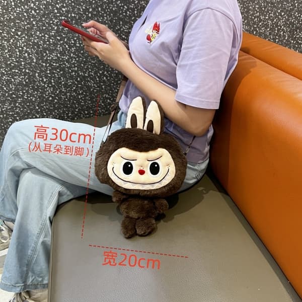 2025 Labubu Shouderväska Söt tecknad docka Ryggsäck Ny student Crossbody-väskor The Monsters Outdoor Travel Bag Toy