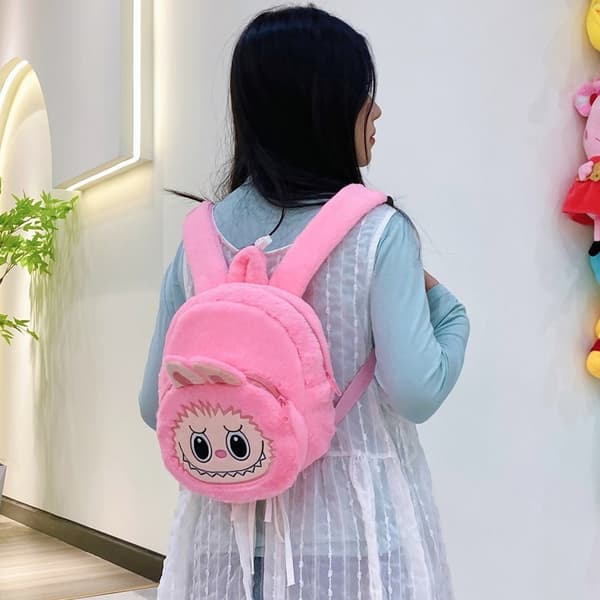 2024 Labubu Bakcreppu tytöille lapsille söpö sarjakuva pehmo nukkekassi Opiskelija Kawaii -reppu ulkoilumatkalaukku