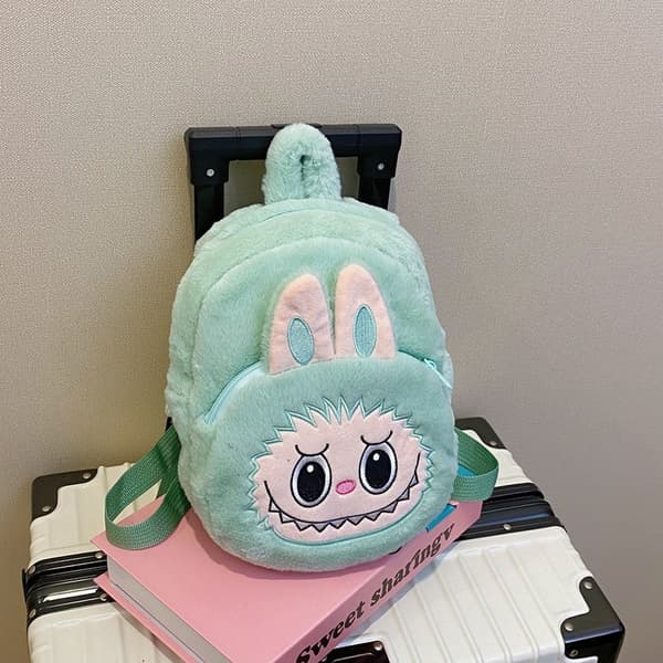 2024 Labubu Bakcreppu tytöille lapsille söpö sarjakuva pehmo nukkekassi Opiskelija Kawaii -reppu ulkoilumatkalaukku