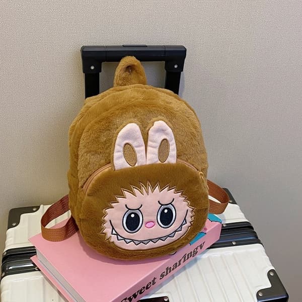 2024 Labubu Bakcreppu tytöille lapsille söpö sarjakuva pehmo nukkekassi Opiskelija Kawaii -reppu ulkoilumatkalaukku