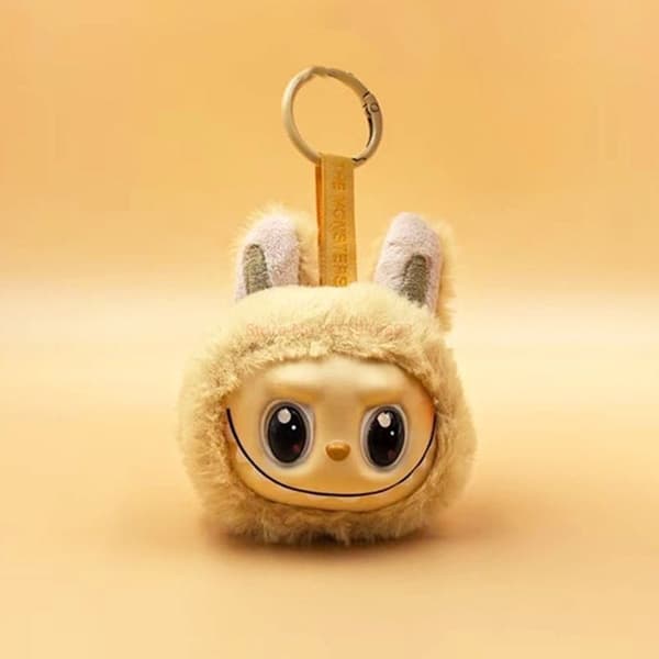 Ny Labubu Blind Box Vinyl Plysch Huvud Nyckelring Hänge Söt Monster Plysch Doll Bag Mode Hänge Födelsedagspresent Modell Barnleksak