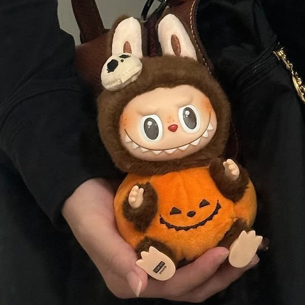 Labubu Pumpkin Monster Halloween Carnival Söpö sarjakuva vinyylinukke työpöydän koristelu lelu lahjahahmot koristeellinen syntymäpäivälahja
