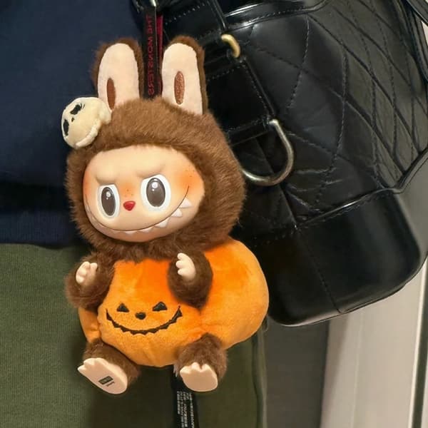 Labubu Pumpkin Monster Halloween Carnival Söpö sarjakuva vinyylinukke työpöydän koristelu lelu lahjahahmot koristeellinen syntymäpäivälahja