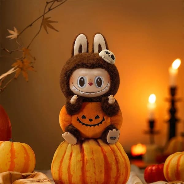 Labubu Pumpkin Monster Halloween Carnival Söpö sarjakuva vinyylinukke työpöydän koristelu lelu lahjahahmot koristeellinen syntymäpäivälahja