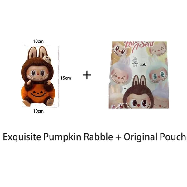 Labubu Pumpkin Monster Halloween Carnival Söpö sarjakuva vinyylinukke työpöydän koristelu lelu lahjahahmot koristeellinen syntymäpäivälahja