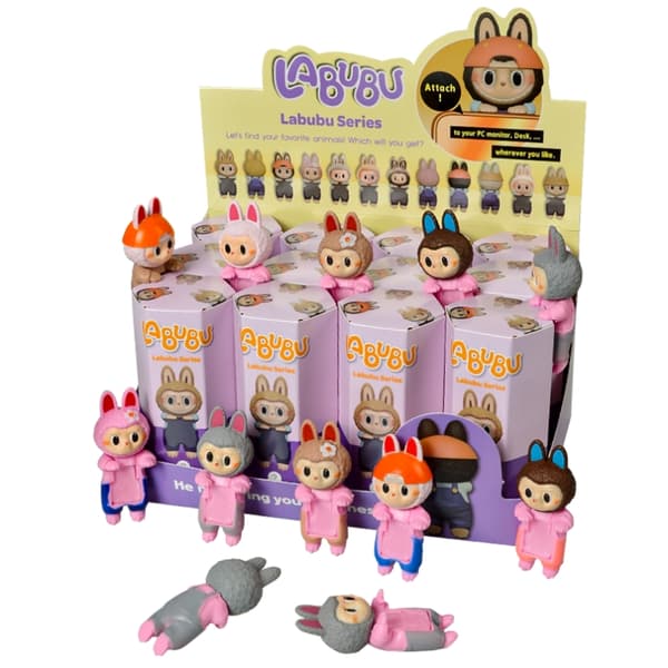 Labubu Angel Series Blind Box Söt Anime Figur Bil Datorskärm Hand Mobil Dekorativ modell Ornament Julleksaker Present