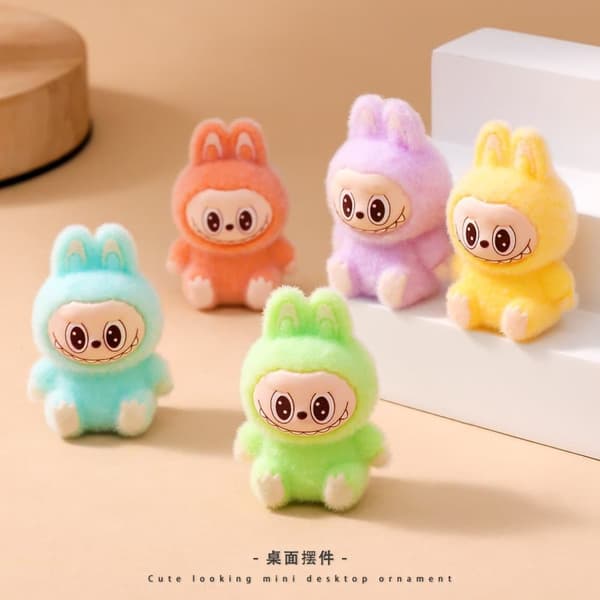 9 STK Sød Labubu Action Model Anime Tegnefilm Mode DIY Dukke Desktop Ornament Dekorativ Legetøj Feriegave