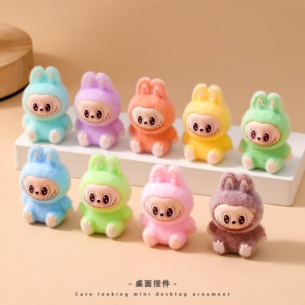 9 STK Sød Labubu Action Model Anime Tegnefilm Mode DIY Dukke Desktop Ornament Dekorativ Legetøj Feriegave