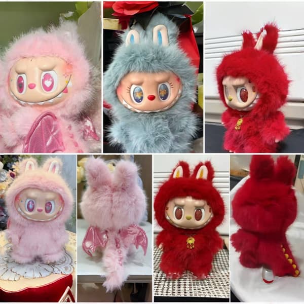 Nytt 40cm The Monster Labubu Series Zimomo Big Angel Creative Doll Vinylhänge Docka Modell Replika Leksaker Födelsedagspresenter