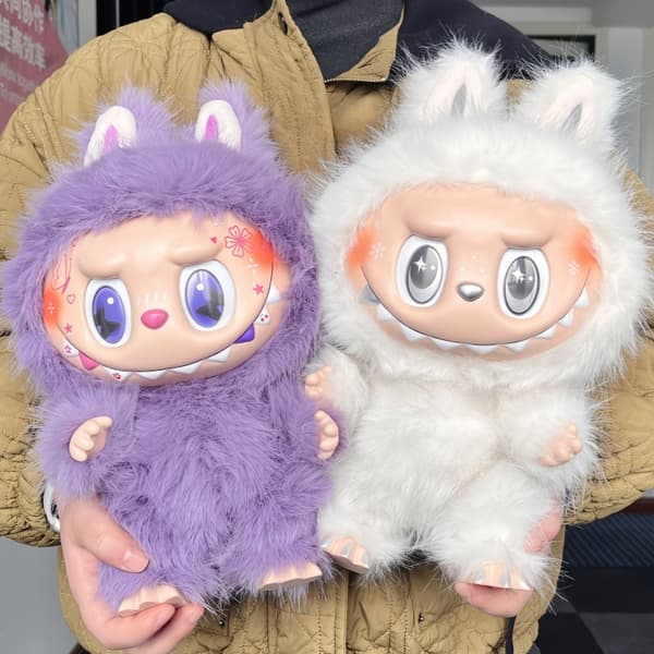 Nytt 40cm The Monster Labubu Series Zimomo Big Angel Creative Doll Vinylhänge Docka Modell Replika Leksaker Födelsedagspresenter Brown 38cm