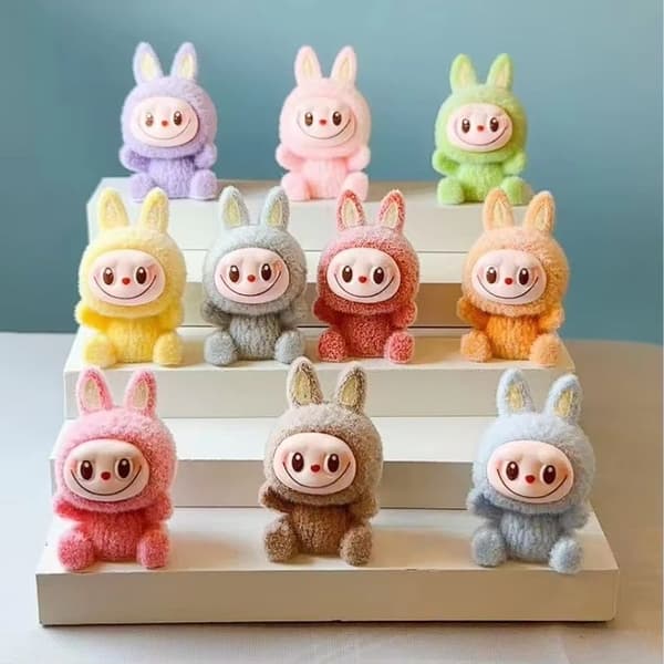 Labubu Macaron Plockad Minidocka Blindlåda Godisfärg Handgjord modell Skrivbord Utsökt prydnad Mystisk låda Perifera presenter