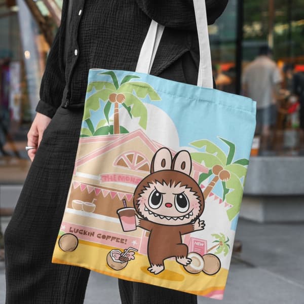 Lisa Same Labubu Lærredstaske Kvinde Sød tegneserie Shopping Håndtaske Casual Student Skuldertaske The Monsters Crossbody Tasker
