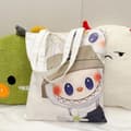 Miniatyrbillede 10 af 11: Lisa Same Labubu Lærredstaske Kvinde Sød tegneserie Shopping Håndtaske Casual Student Skuldertaske The Monsters Crossbody Tasker
