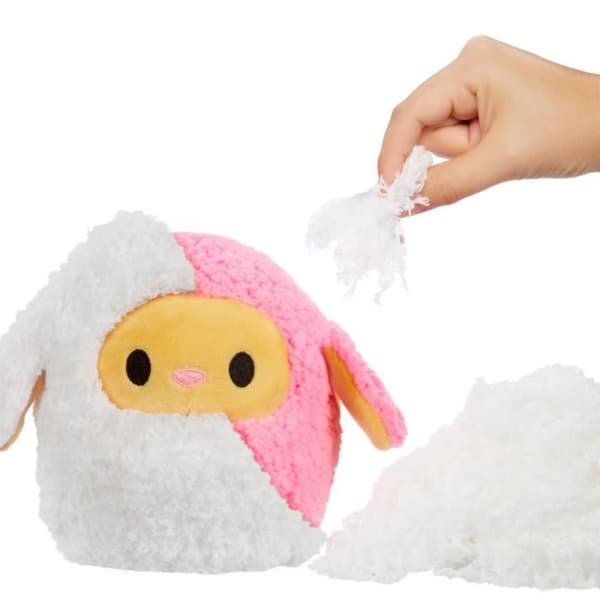 Fluffie Stuffiez - Personoitava ASMR-pehmolelu - LAMMAS - Poista täyte ja löydä toinen hahmo - 4-vuotiaasta alkaen