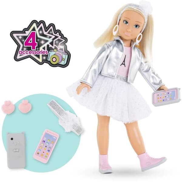 Modedocka - COROLLE - Alla hjärtans dag modevecka Paris - 28 cm - 4 accessoarer - Vaniljdoft - Från 4 år