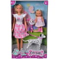Pikkukuva 4 / 4: Steffi Love dalmatiannukke + Evi Love - 2 nukkea 29 ja 12 cm - 2 dalmatialaista figuuria - Evi-skootteri - 3-vuotiaasta alkaen