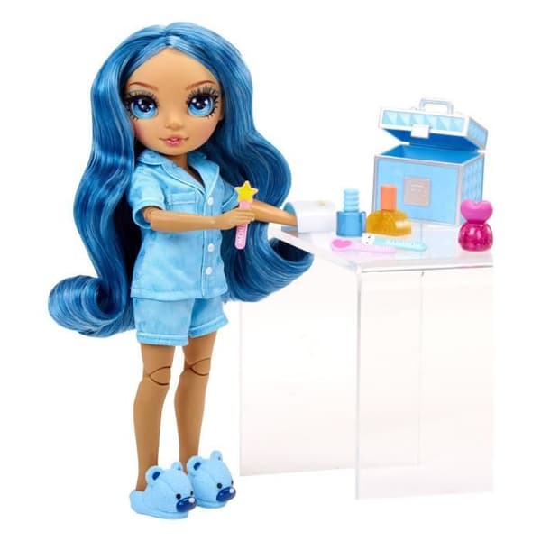 Pyjamasparty för högstadiet - 22 cm ledad modedocka - Skyler (blå) - Massor av tillbehör - från 4 år