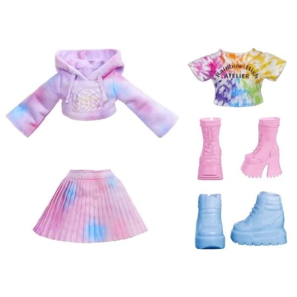 Rainbow High - Akvarel - 1 27 cm modedukke (lilla) - 2 outfits og tilbehør til personliggørelse - Farv dit hår