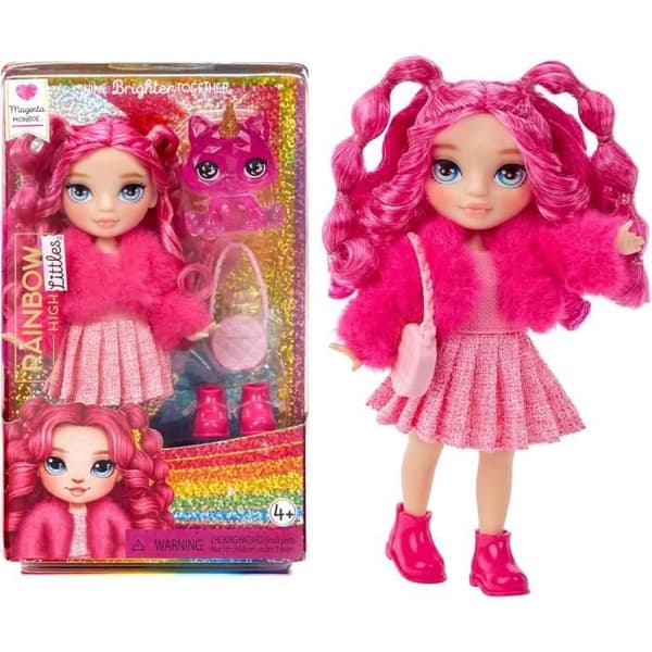 Rainbow High Littles - 15 cm dukke + kæledyr - lyserød - fra 4 år